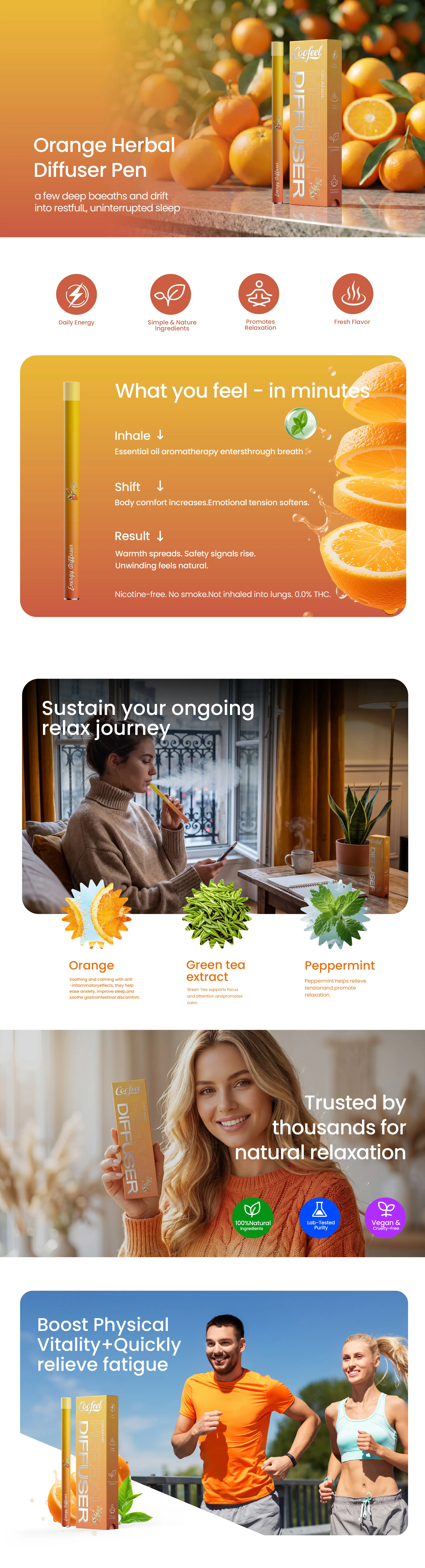 Coofeel Orange Herbal Diffuser Pen